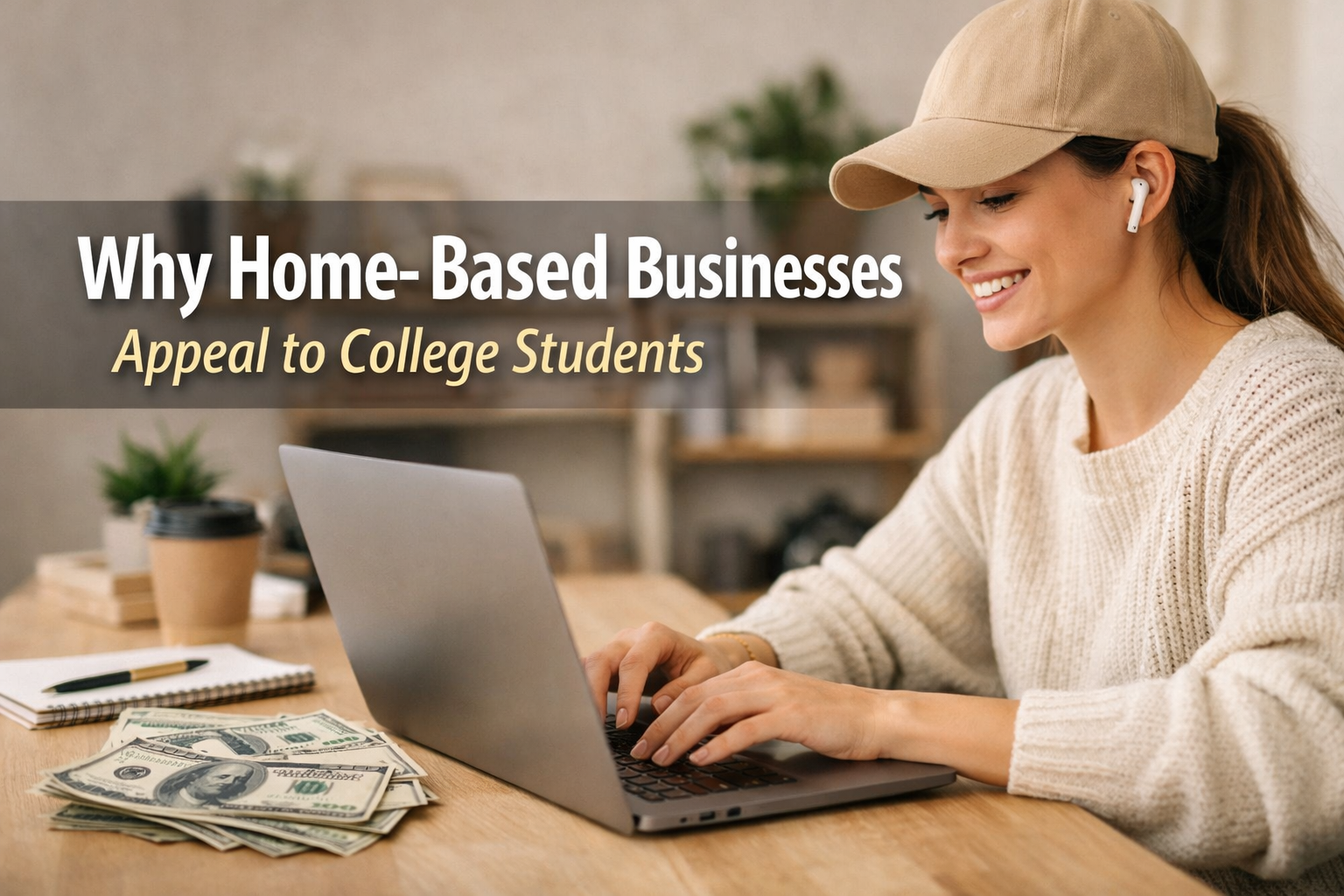 College students building a home-based business online