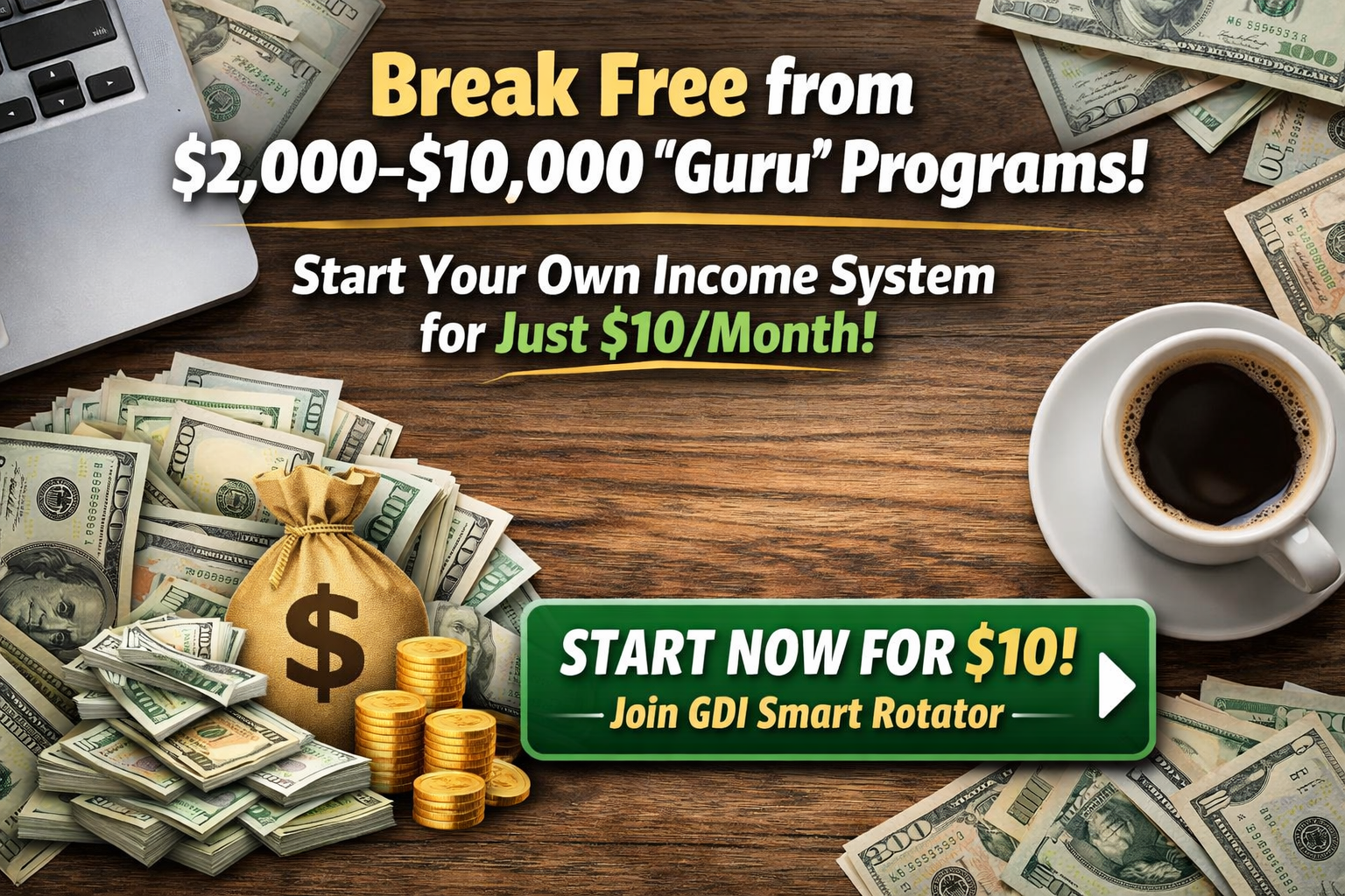 urn $10 Into $10,000+ Per Month With Our Easy GDI Team Build System!